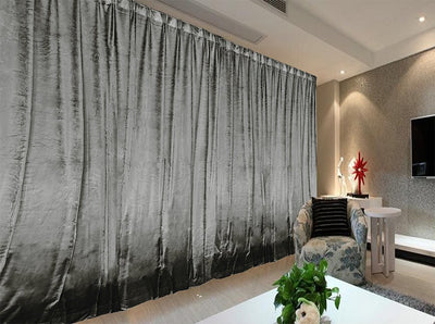 Large Thick Velvet Curtains Warp Knitted Velvet 540x270cm+Hooks Pinch Pleat Grey - RnR Galore