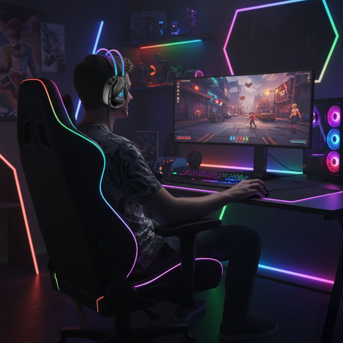 Rgb Infinity Laser RGB Infinity Wired Gaming Headphones - RnR Galore