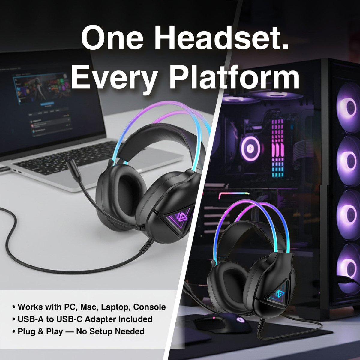 Laser RGB Infinity Wired Gaming Headphones - RnR Galore