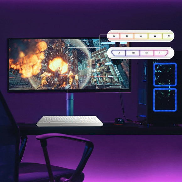 Laser White Gaming RGB Keyboard Full Size with Multimedia Keys - RnR Galore