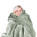 Laura Hill 600 - GSM Mink Blanket Queen Size Double - Sided Soft Plush Bed Faux Throw Rug 220 X 240cm Sage - RnR Galore