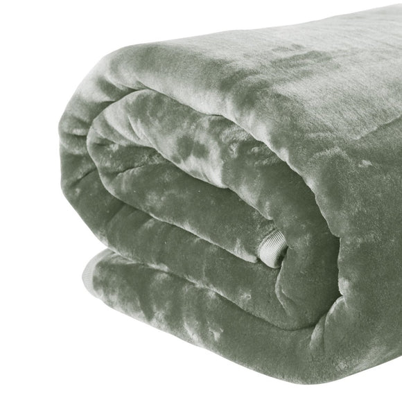 Laura Hill 800 - GSM Mink Blanket Queen Size Double - Sided Soft Plush Bed Faux Throw Rug 220 X 240cm Heavy Sage - RnR Galore
