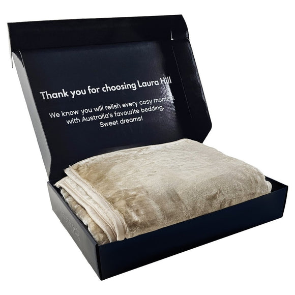 Laura Hill 800 - GSM Mink Blanket Queen Size Double - Sided Soft Plush Bed Faux Throw Rug 220 X 240cm Heavy Sage - RnR Galore