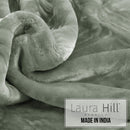 Laura Hill 800 - GSM Mink Blanket Queen Size Double - Sided Soft Plush Bed Faux Throw Rug 220 X 240cm Heavy Sage - RnR Galore