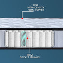Laura Hill King Single Size Mattress Pocket Spring High Density Foam For Bed - RnR Galore