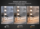 LED Beauty Mirror with 14 Bulbs, Colour Settings, USB A and USB C, White, 50 × 42cm - RnR Galore
