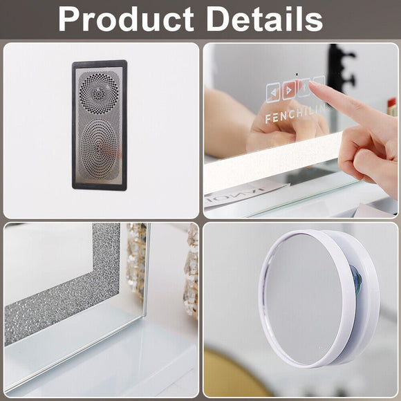 LED Makeup Mirror Bluetooth Touch Sensor Hollywood Vanity - RnR Galore