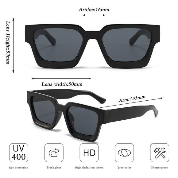 Leopard print Classic Square Frame Sunglasses - Unisex UV400 Protection, Lightweight & Face - Slimming Design - High Definition Vision Eyewear - RnR Galore