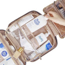 Light Blue Large Capacity Hanging Toiletry Bag for Women(30.5 x 22.5 x 12 cm) - Checked Pattern Waterproof Cosmetic Organizer, Dry/Wet Separation & Multi - Compartment - RnR Galore