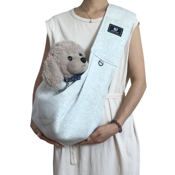 Light Grey Adjustable Pet Carrier Sling Bag - Comfortable Wide Shoulder Strap Crossbody Tote for Cats and Small Dogs (Up to 13 lbs) - RnR Galore