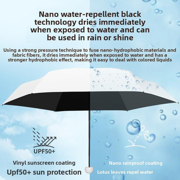 Lilac purple Compact Mini Travel Umbrella UPF50+ UV Protection Waterproof 6 - Fold Flat Design Lightweight Sun & Rain Parasol for Handbag - RnR Galore