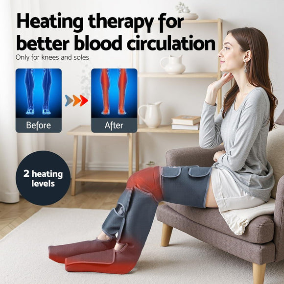 Livemor Foot Massager Leg Knee Massager with Air Compression 3 Massage Modes Heating - RnR Galore