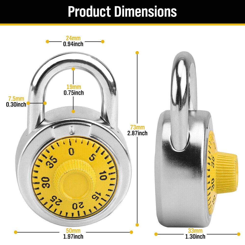 Lock Dial Combination Lock Gym Sports Locker Toolbox Case School ...
