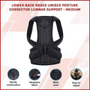 Lower Back Brace Unisex Posture Corrector Lumbar Support - Medium - RnR Galore