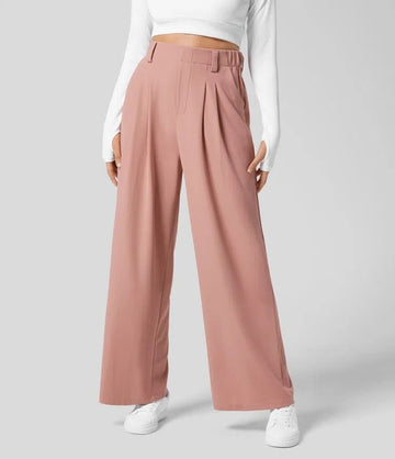 M Pink Drapey High - Waist Wide - Leg Trousers - Loose Fit Casual Long Pants for Women - RnR Galore