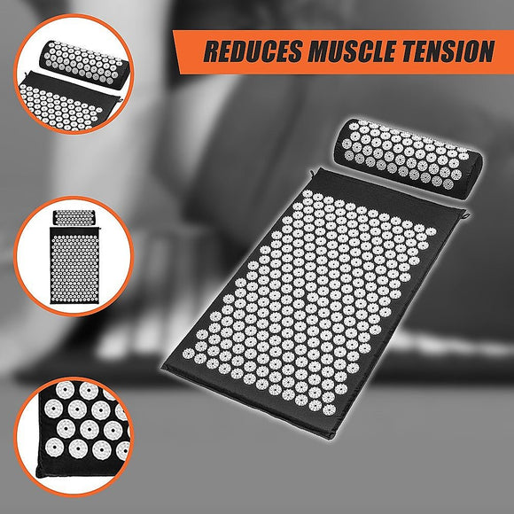 Massage Acupressure Yoga Mat With Pillow Sit Mats Cut Pain Stress Soreness - RnR Galore