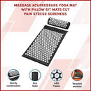 Massage Acupressure Yoga Mat With Pillow Sit Mats Cut Pain Stress Soreness - RnR Galore