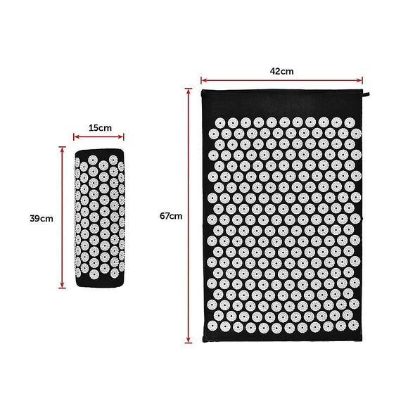 Massage Acupressure Yoga Mat With Pillow Sit Mats Cut Pain Stress Soreness - RnR Galore