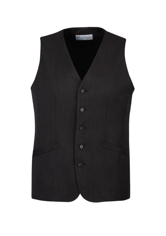 Mens Bamboo Blend Longline Vest Waistcoat w/ Stretch Business Forrnal Dress - Charcoal - 107 - RnR Galore