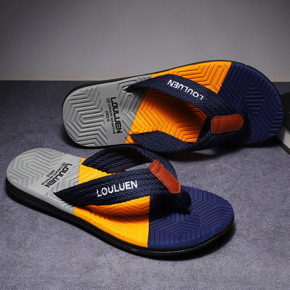 Men's Flip Flops with EVA - PVC Dual Sole, Blue for Comfort & Style for Summer Beach & Daily Wear(39) - RnR Galore