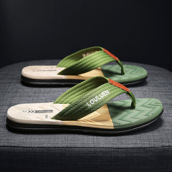 Men's Flip Flops with EVA - PVC Dual Sole, Green for Comfort & Style for Summer Beach & Daily Wear(39) - RnR Galore
