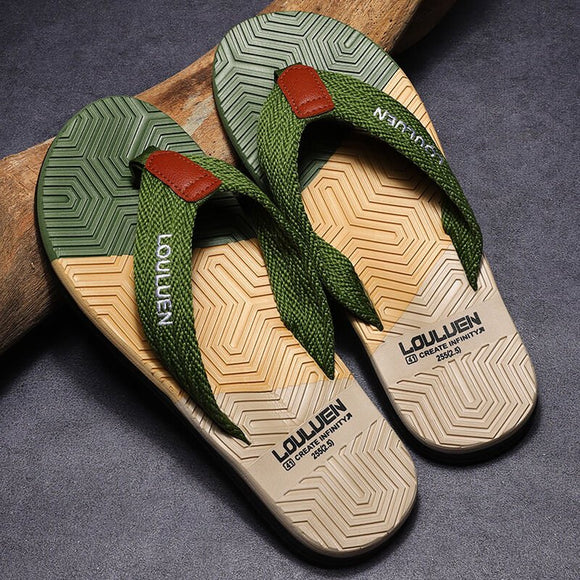 Men's Flip Flops with EVA - PVC Dual Sole, Green for Comfort & Style for Summer Beach & Daily Wear(41) - RnR Galore