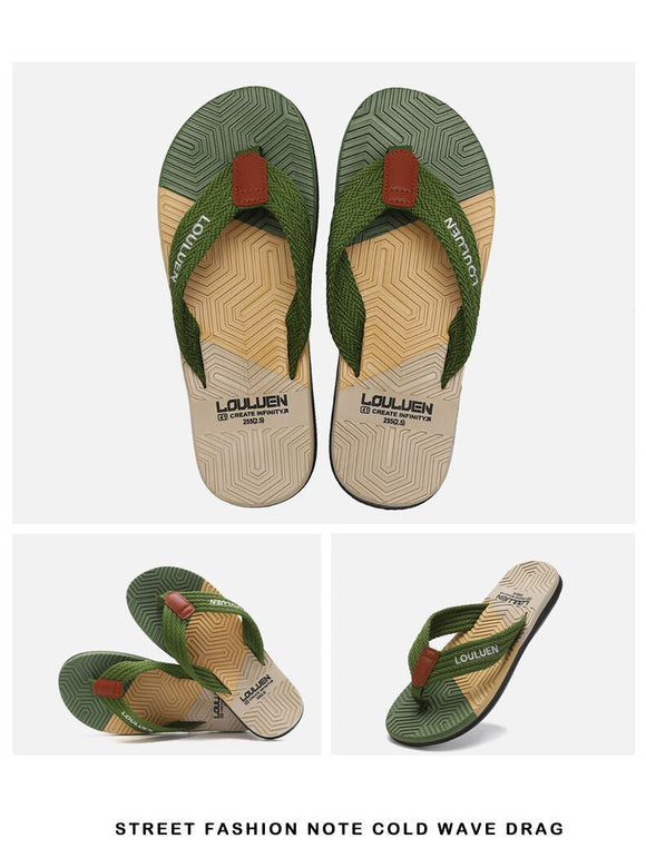 Men's Flip Flops with EVA - PVC Dual Sole, Green for Comfort & Style for Summer Beach & Daily Wear(41) - RnR Galore
