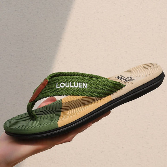 Men's Flip Flops with EVA - PVC Dual Sole, Green for Comfort & Style for Summer Beach & Daily Wear(42) - RnR Galore