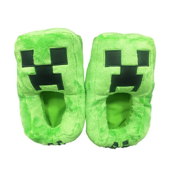 Minecraft Slippers Green Sizes 20 - 36 - RnR Galore