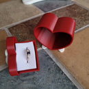 Mini Size Cute Heart - Shaped Jewelry Box (Single Drawer) Red and White - RnR Galore
