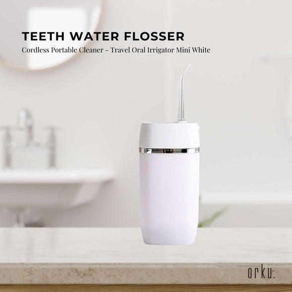 Mini Water Flosser Rechargeable Cordless Cleaner - Travel Oral Irrigator White - RnR Galore