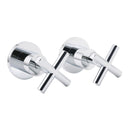 Mirror Chrome 1/4 Turn Twin Taps Hot Cold Water Control Mixer For Bath Spout Set - RnR Galore