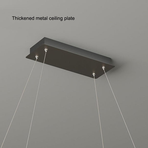 Modern Minimalist Oval Pendant Light Adjustable LED Chandelier Black - RnR Galore