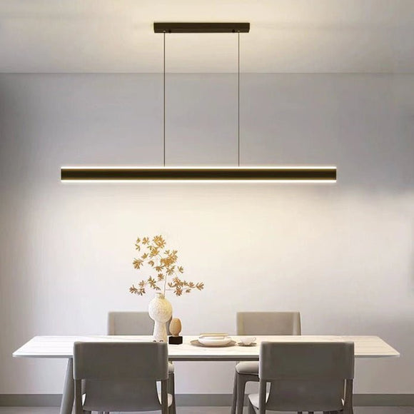 Modern Minimalist Trapezoid Pendant Light Adjustable LED Bar Light Black - RnR Galore