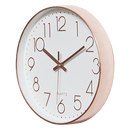 Modern Rose Gold Wall Clock – Silent Non - Ticking Quartz Battery Operated Design - RnR Galore