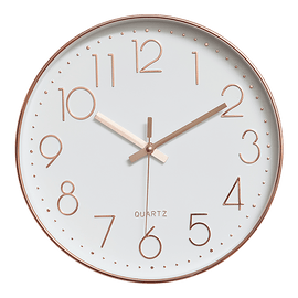 Modern Rose Gold Wall Clock – Silent Non - Ticking Quartz Battery Operated Design - RnR Galore