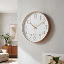 Modern Rose Gold Wall Clock – Silent Non - Ticking Quartz Battery Operated Design - RnR Galore