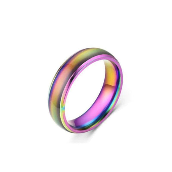 Mood Colour Changing Ring Temperature Sensitive Stainless Steel US Size 8 - Rose Gold - RnR Galore