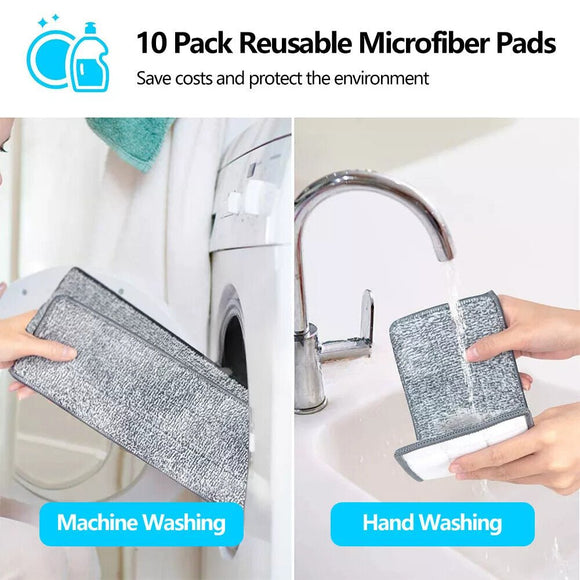 Mop Bucket Wet Dry Rinse Wash 360 Rotating Squeeze Flat Floor Cleaner with Pads - RnR Galore