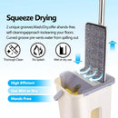 Mop Bucket Wet Dry Rinse Wash 360 Rotating Squeeze Flat Floor Cleaner with Pads - RnR Galore