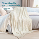 Morandi blue Nordic Knitted Throw Blanket with Tassels 130x230cm Soft Acrylic Diamond Pattern Sofa Cover Bed Runner and Travel Blanket - RnR Galore