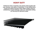 Motorised Outdoor Folding Arm Awning Retractable Sunshade Canopy Black 5.0m x 3.0m - RnR Galore