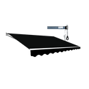 Motorised Outdoor Folding Arm Awning Retractable Sunshade Canopy Black 5.0m x 3.0m - RnR Galore