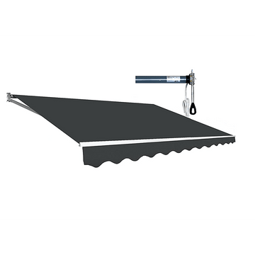 Motorised Outdoor Folding Arm Awning Retractable Sunshade Canopy Grey 3.0m x 2.5m - RnR Galore