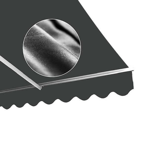 Motorised Outdoor Folding Arm Awning Retractable Sunshade Canopy Grey 3.0m x 2.5m - RnR Galore