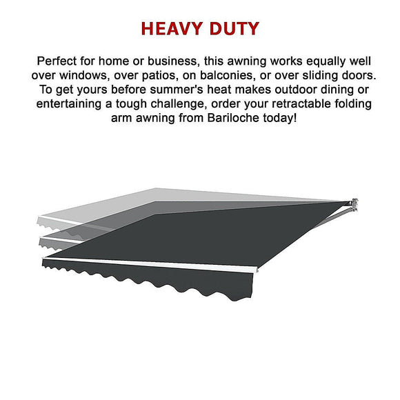 Motorised Outdoor Folding Arm Awning Retractable Sunshade Canopy Grey 3.0m x 2.5m - RnR Galore
