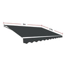 Motorised Outdoor Folding Arm Awning Retractable Sunshade Canopy Grey 5.0m x 2.5m - RnR Galore