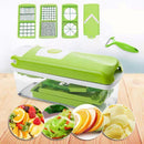 Multi - Functional Vegetable Chopper & Slicer Set - Dicer, Grater with Food Container & Peeler(green) - RnR Galore