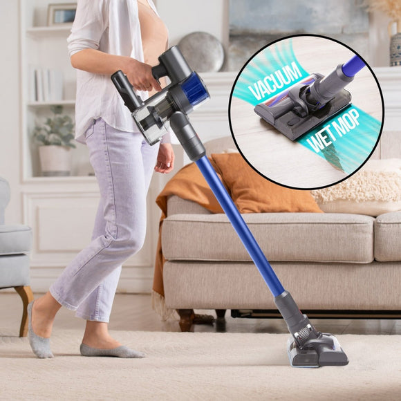 MyGenie H20 PRO Wet Mop 2 - IN - 1 Cordless Stick Vacuum Cleaner Handheld Recharge - Blue - RnR Galore