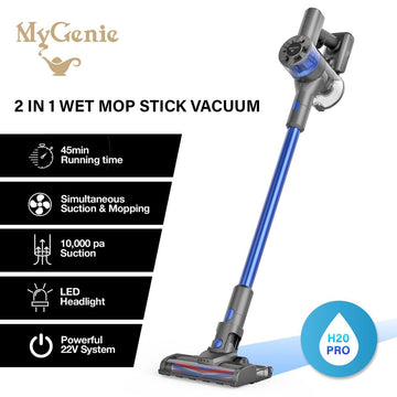 MyGenie H20 PRO Wet Mop 2 - IN - 1 Cordless Stick Vacuum Cleaner Handheld Recharge - Blue - RnR Galore